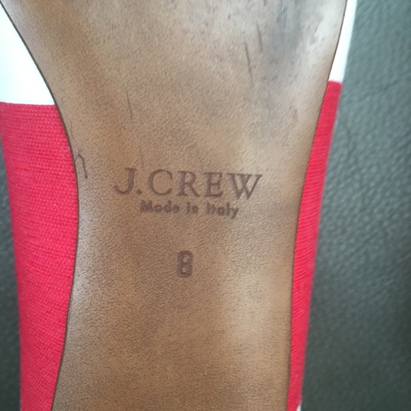 J. Crew Nora Red/White Stripe Ballet Flats - Picture 2 of 5